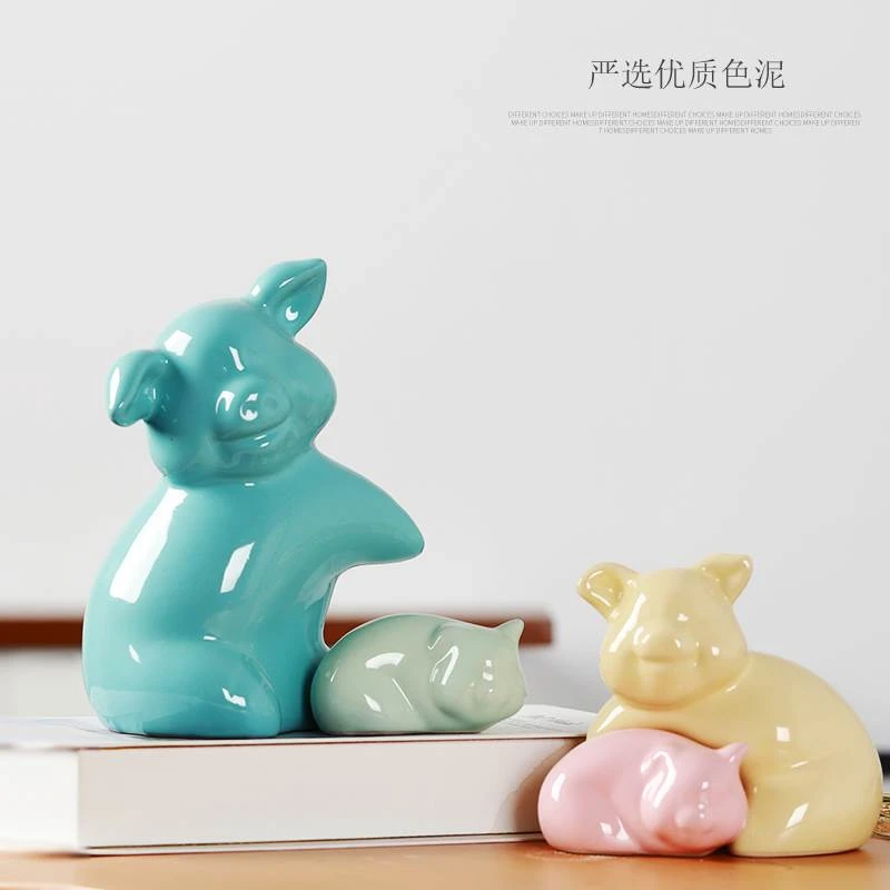 【小扬哥甄选】小猪摆件客厅家居创意现代简约陶瓷摆设工艺品卧室