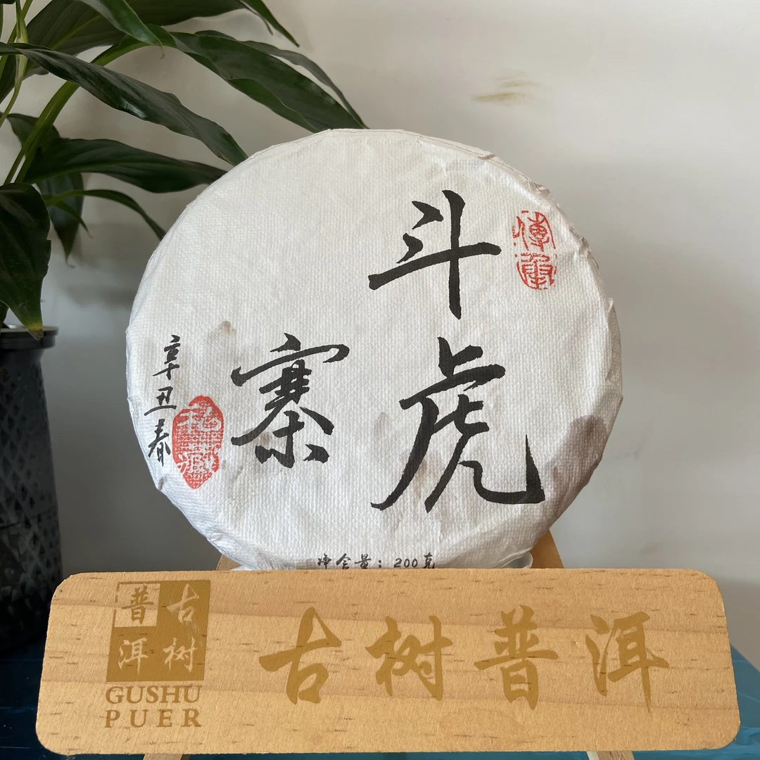 斗虎寨大古树挑采200克饼茶 普洱生茶2021年头春