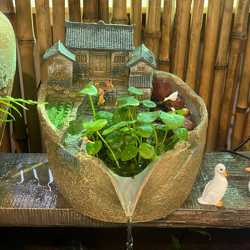 新微景观流水古法鱼缸水循环造景过滤器养鱼生态庭院水景摆件园林