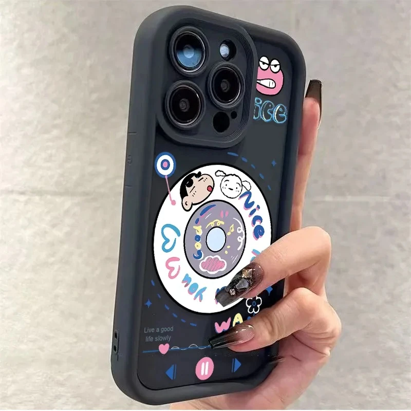 全包小新唱片适用苹果15手机壳iphone14promax软壳13/12/11硅胶xs