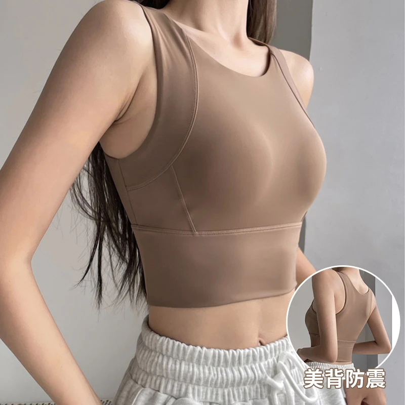 高强度运动内衣女防震大胸瑜伽背心一体式跑步训练健身文胸bra