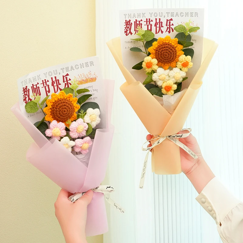 教师节花束小礼品永生花成品向日葵手工花束花小礼物送老师幼儿园