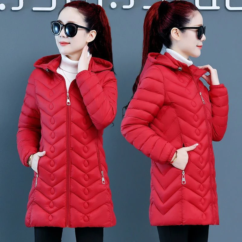 反季清仓棉衣女中长款冬季时尚修身显瘦棉服中老年妈妈保暖棉袄潮