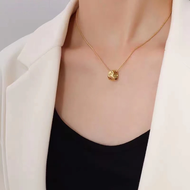 钛钢项链 韩版简约钛钢项链女百搭转运珠锁骨链网红同款潮饰品