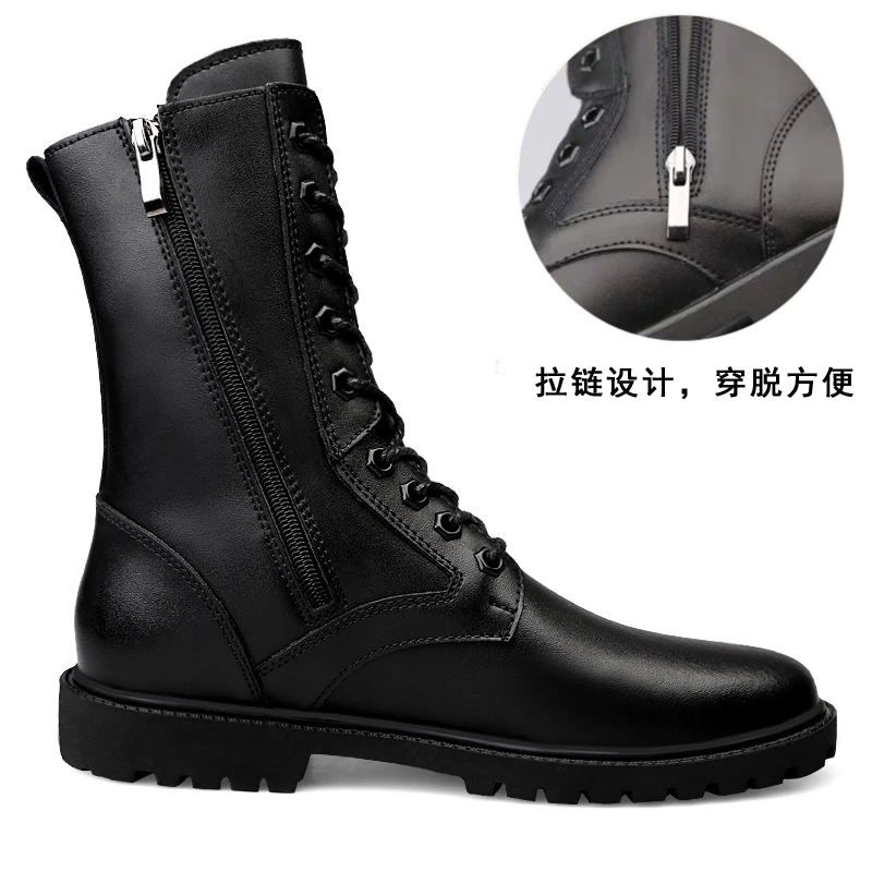 马丁靴男高帮真皮特种兵作战靴男士中筒皮靴小码工装靴大码男靴子
