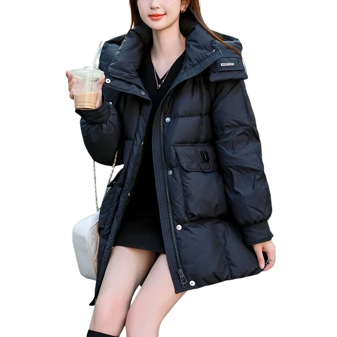 Zχ15字母VERD中长版连帽羽绒服