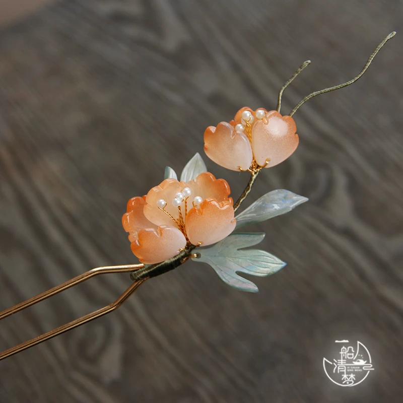 一船清梦原创设计古风发簪简约发钗唐风宋制汉服配饰头饰盘发