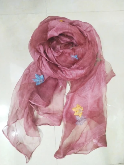 复古中国风刺绣丝巾女羊毛混纺保暖围巾披肩