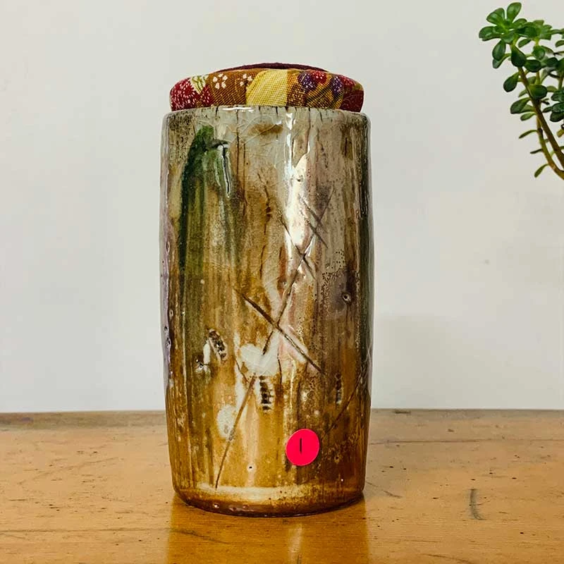 【孤品】艺术家 栾波 柴燒古布醒茶罐 手作陶瓷艺术品摆件 8781