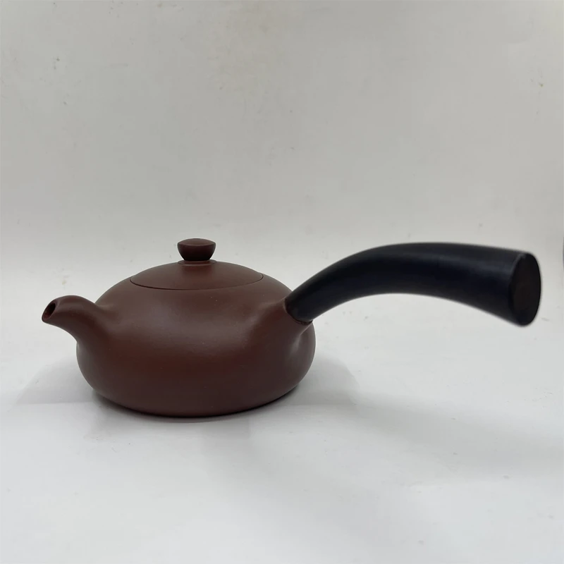 艺术家 马勤芬 紫砂紫泥唐宇壶 黑檀把手 260ml 手作泡茶壶 11202