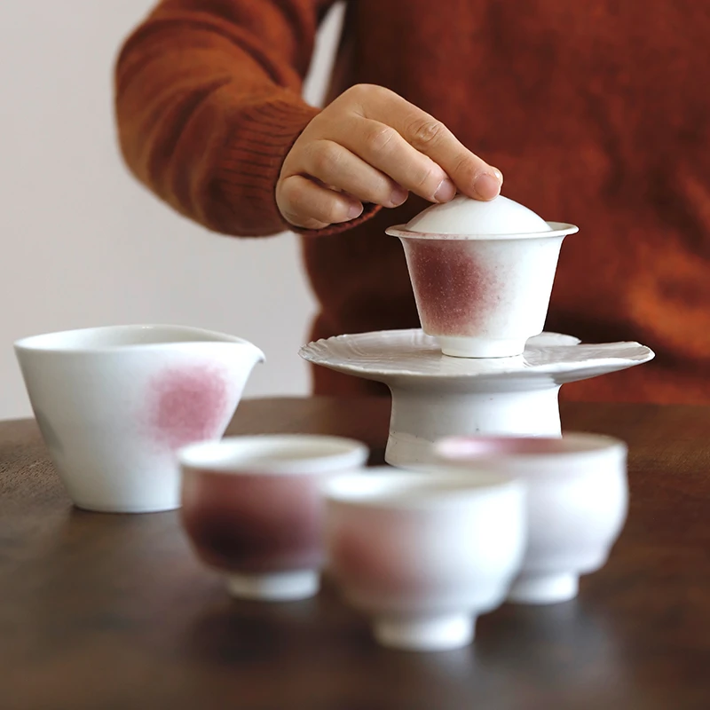 【孤品】艺术家 雷杰白子玉系列 盖碗 泡茶器手工制作陶瓷家用简约