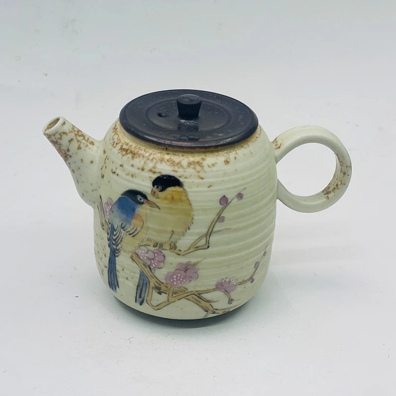 【孤品】艺术家 肖文华 手绘花鸟壶手作陶瓷茶壶 10100