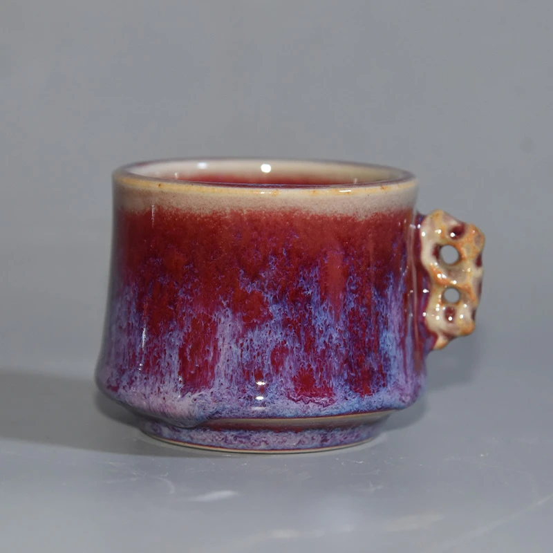 【孤品】艺术家 红生手艺太湖杯 手作陶瓷 钧瓷