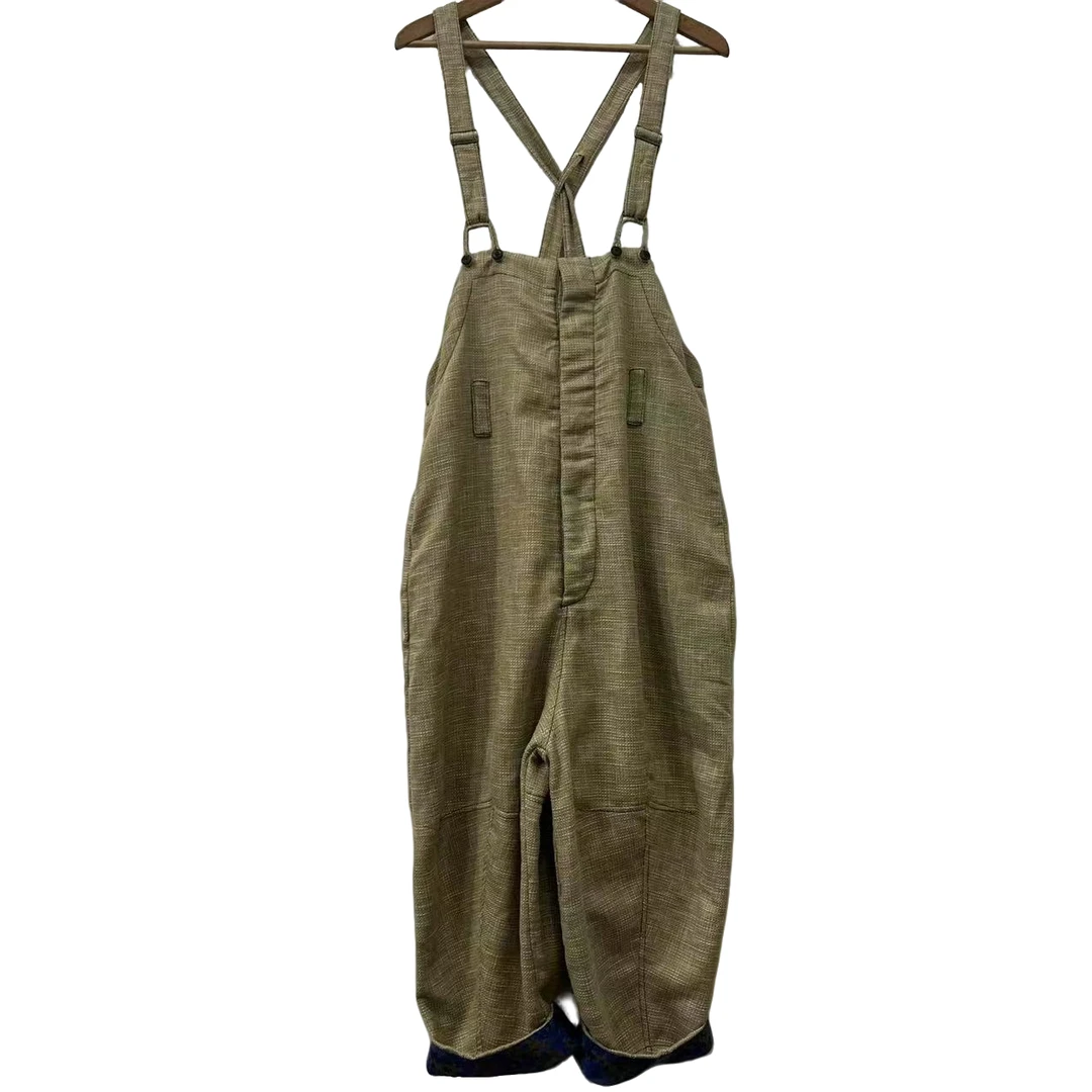 7折山山家-左岸迷香【亚麻背带裤子】Z22SS3054宽松休闲时尚复古