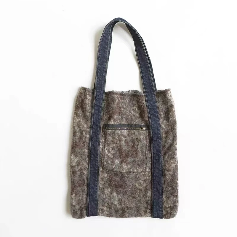 7折山山家-左岸迷香【包】Z22FW0034羊毛单肩复古休闲印花中古肩包