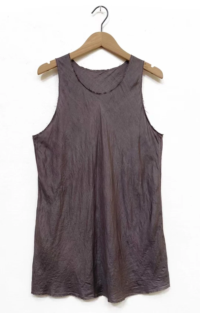 7折山山家-左岸迷香【女装连衣裙】Z22SS5027柞丝纯色无袖时尚气质