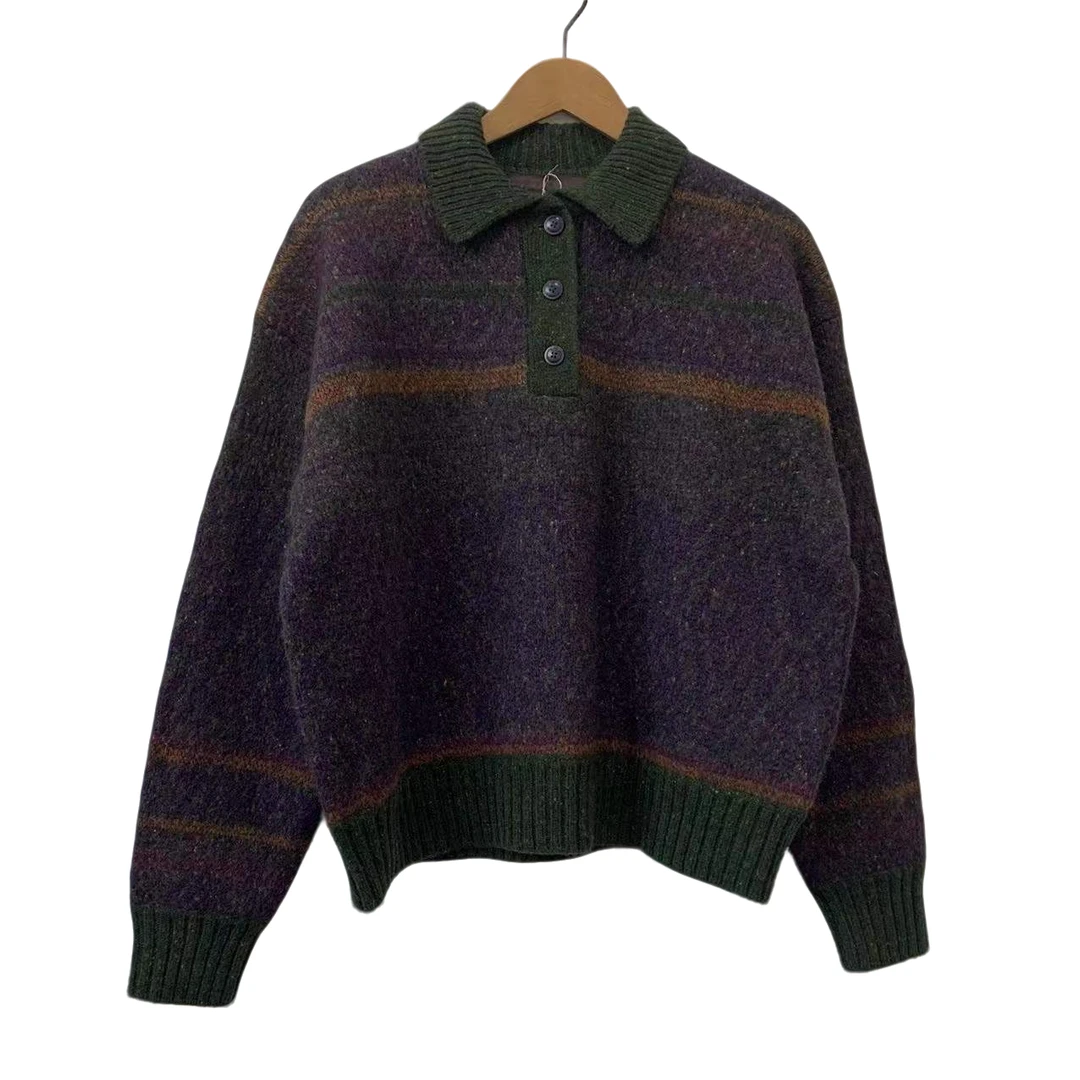 7折山山家-左岸迷香【毛衣】21FW7053翻领休闲长袖针织套头秋冬