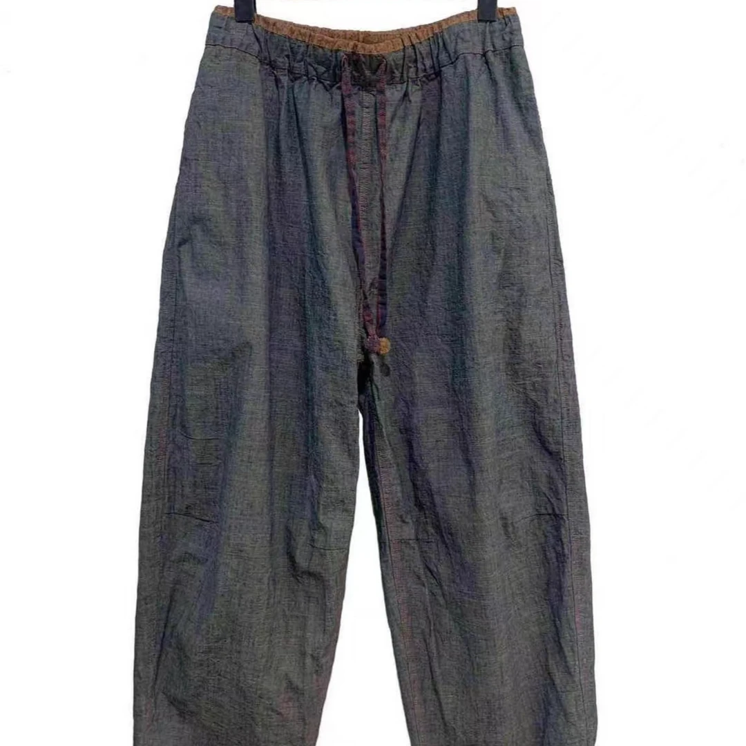 山山家-左岸迷香【牛仔裤】Z24SS3018 复古时尚松紧腰宽松百搭春夏