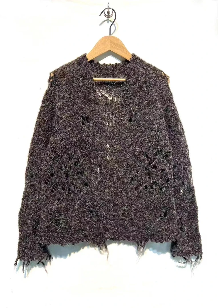 山山家-左岸迷香【上衣女外套】Z23FW7026小香风气质镂空针织