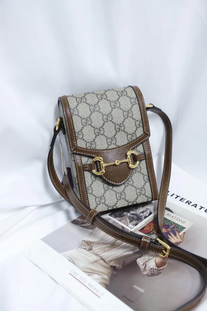 95新 GUCCI/古驰 8648 Gucci老花1955马衔扣手机包