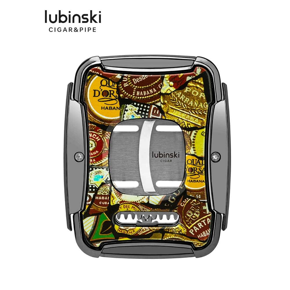 鲁宾斯基雪茄剪大口径半自动弹簧开合锋利顺滑不锈钢双刃平切烟刀