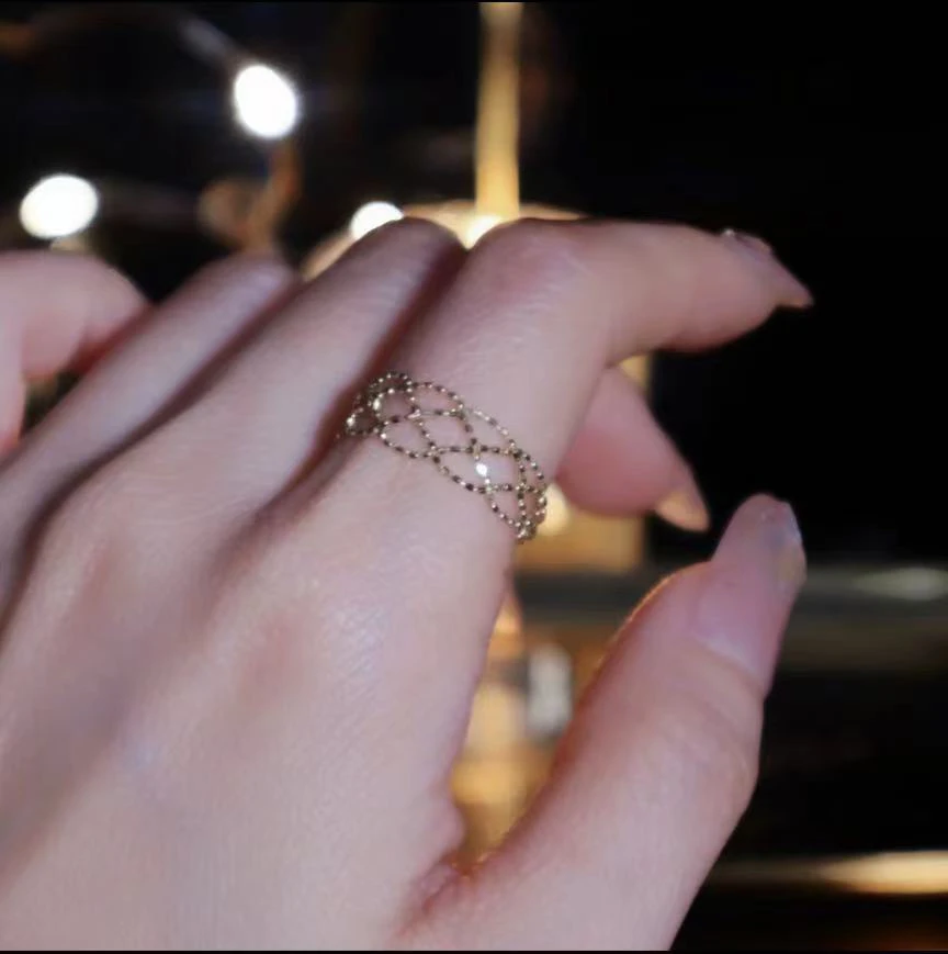 【蕾丝戒指】时尚气质款18k金蕾丝系列 戒指吊坠两用