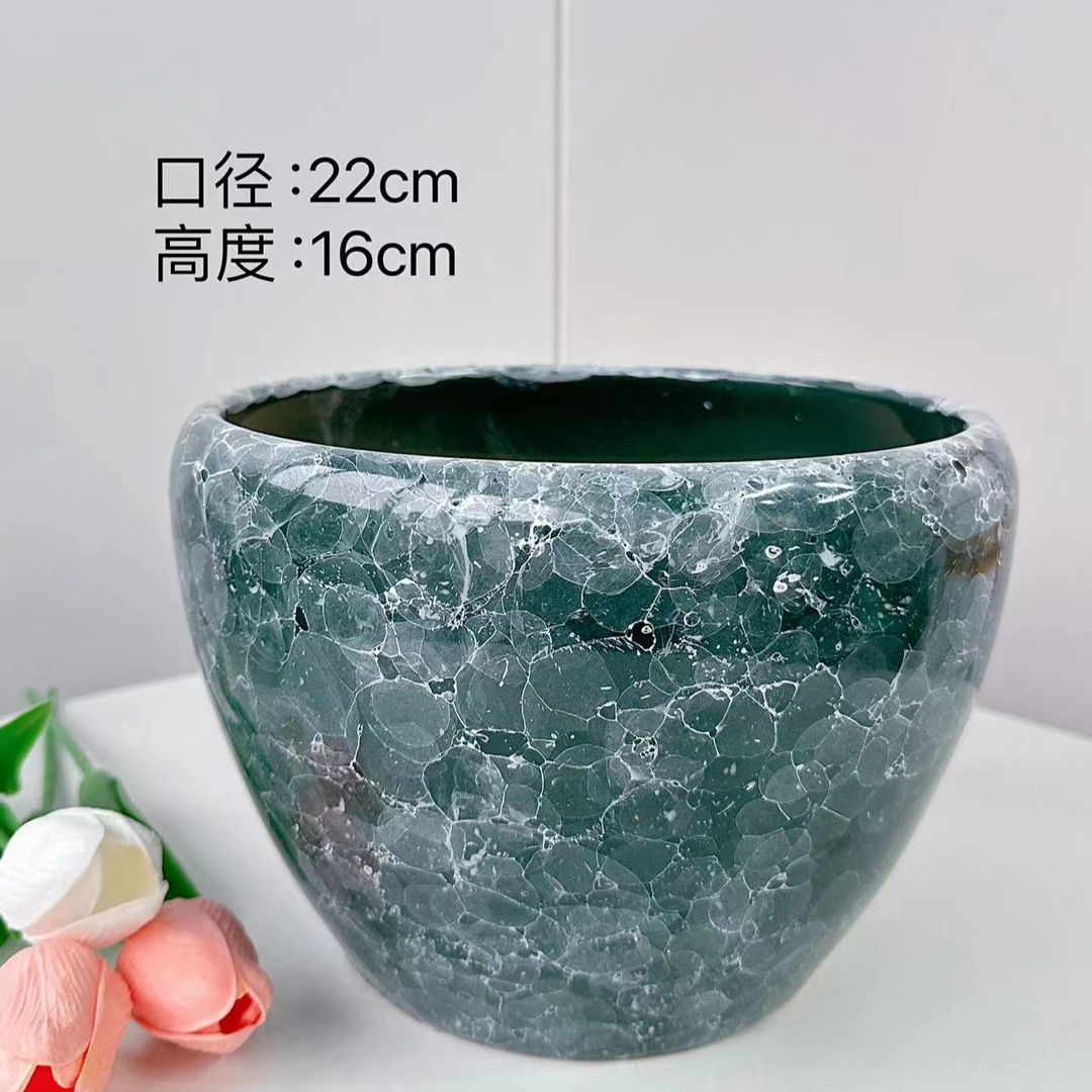 陶瓷花盆绿泡泡苹果盆中号口22高16分家用客厅阳台绿植