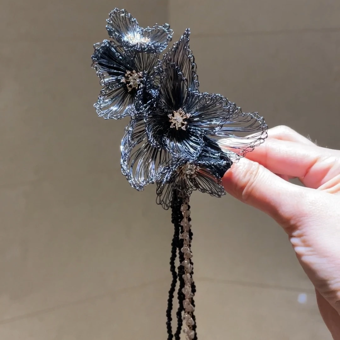 西子烟墨钩针私人订制流苏边夹