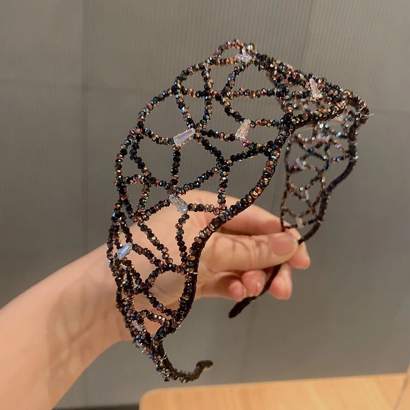 梵兰饰品-网状编制流光织影晶晶石发箍
