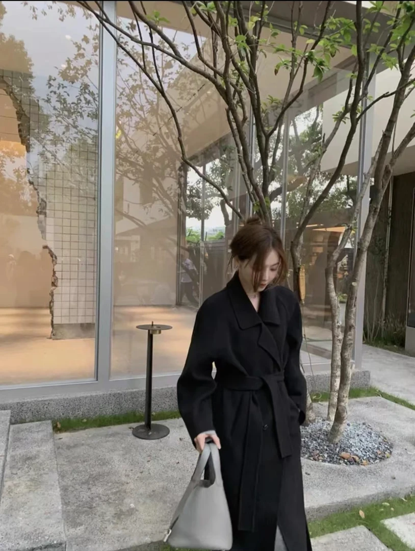 【魔鬼大衣】2024年新款双面羊毛大衣外套女高端长款时尚网红气质L