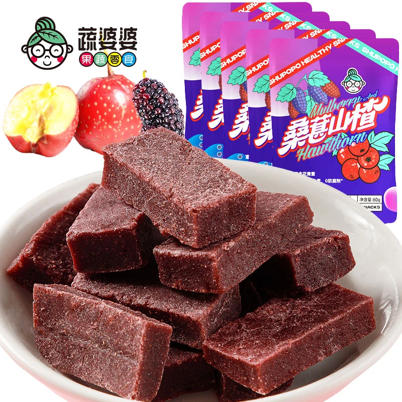 蔬婆婆【桑葚山楂】酸甜山楂条干果甜吃山楂桑葚办公健康零食推荐
