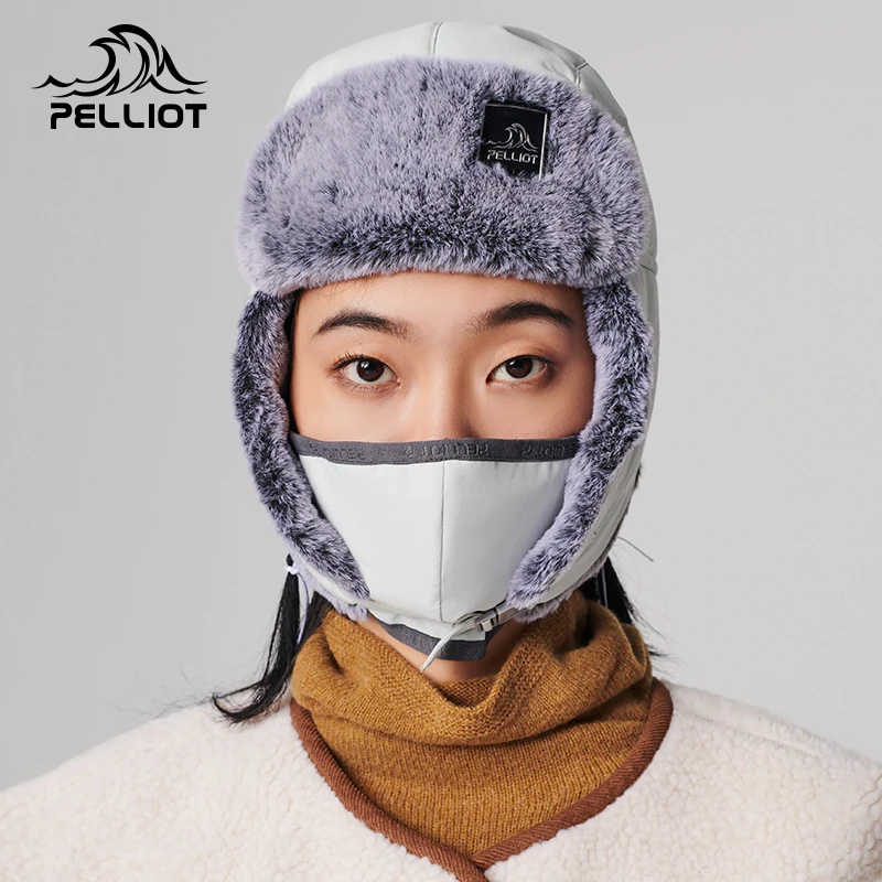 伯希和保暖雷锋帽冬季加绒口罩可拆面罩防风防雨护耳护脸滑雪帽子