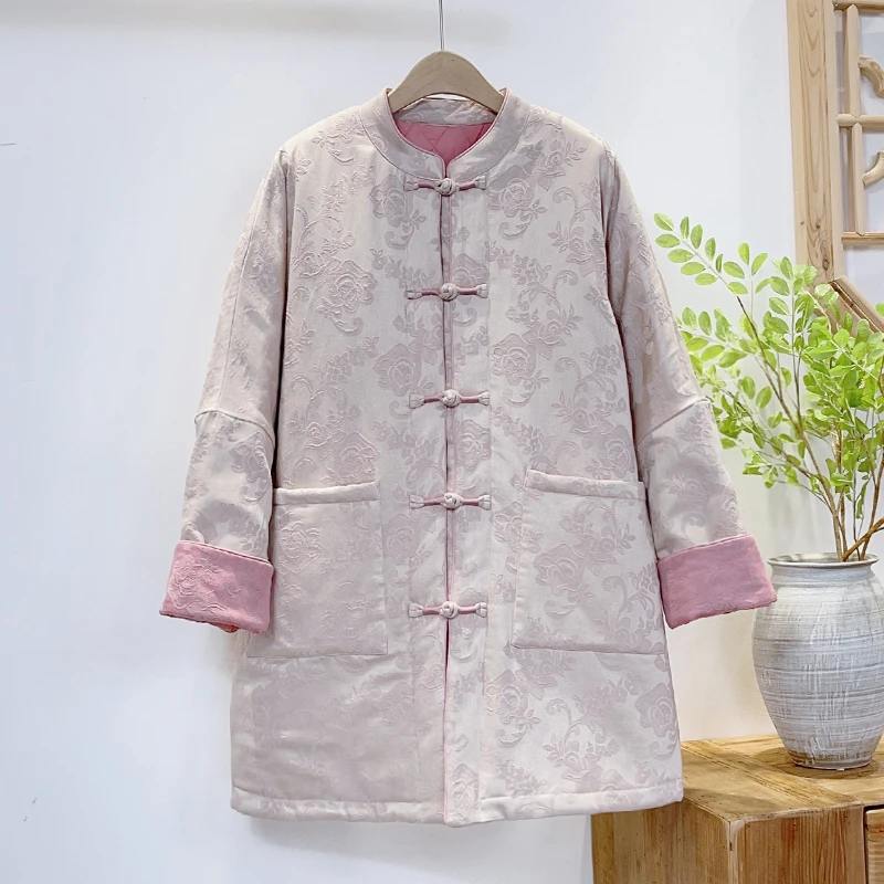 【锦绣加厚】冬季手工盘扣国风新中式廓形休闲款棉衣外套 51373