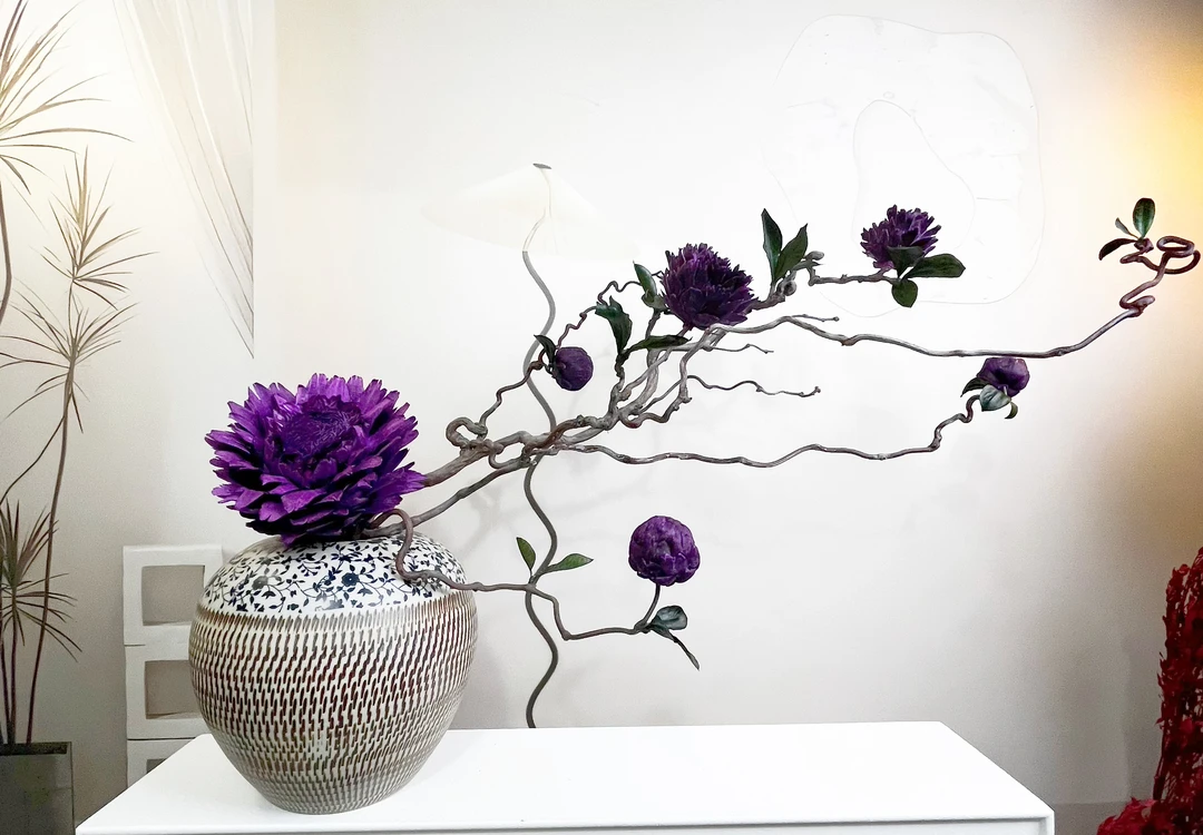 【直播间福利价】紫锦花韵永生花洋蓟真花，连花带瓶家居装饰