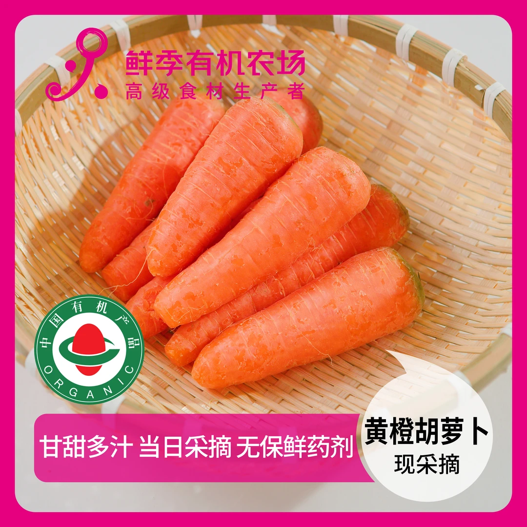 鲜季全自产 有机 当前品相差 黄橙胡萝卜500克 当日采摘/无保鲜剂