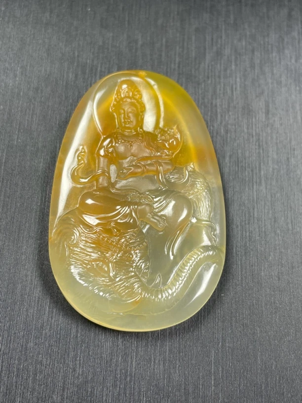 黄龙玉普贤菩萨挂件