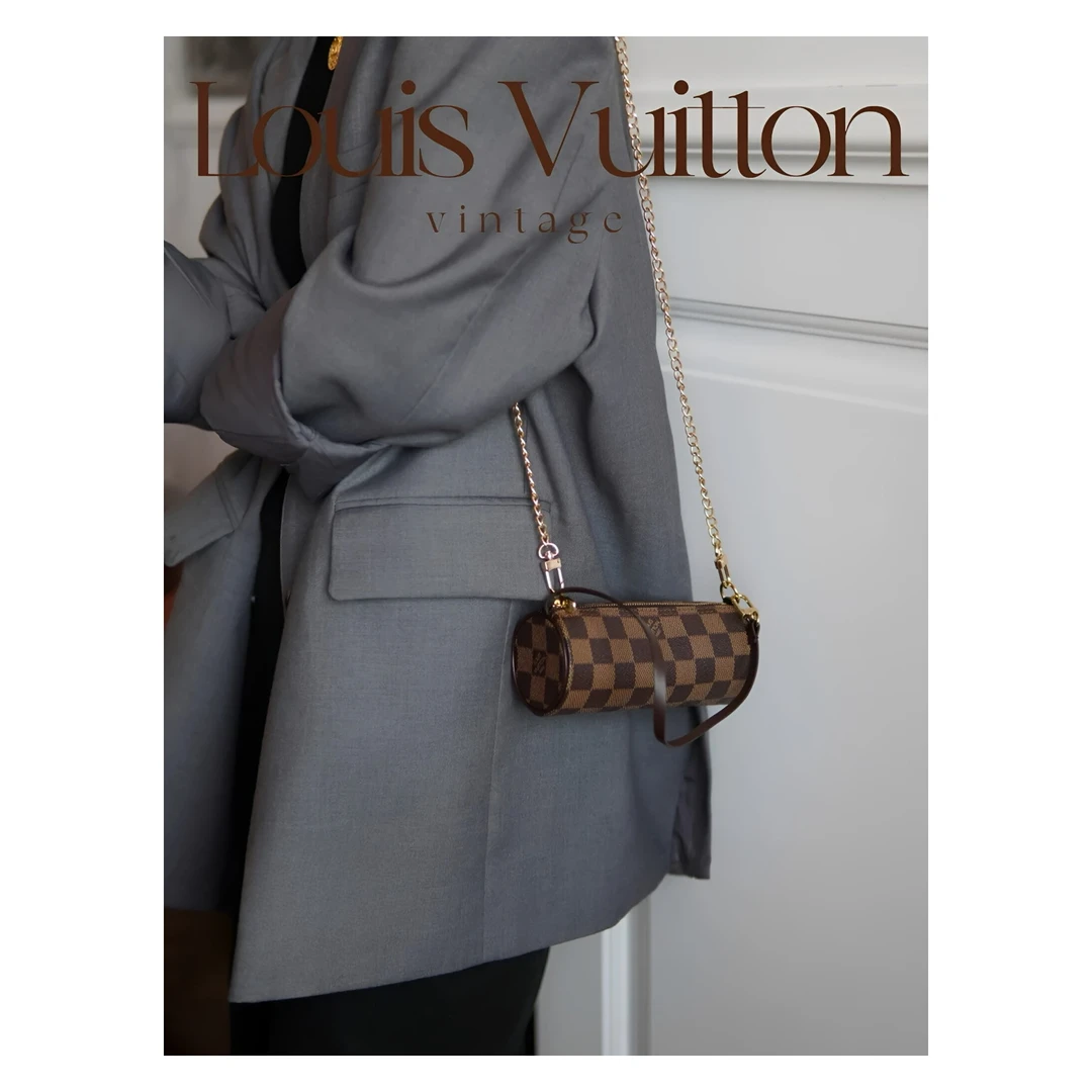 95新 LouisVuitton/路易威登 肥肥中古/棋盘格巴比龙子袋