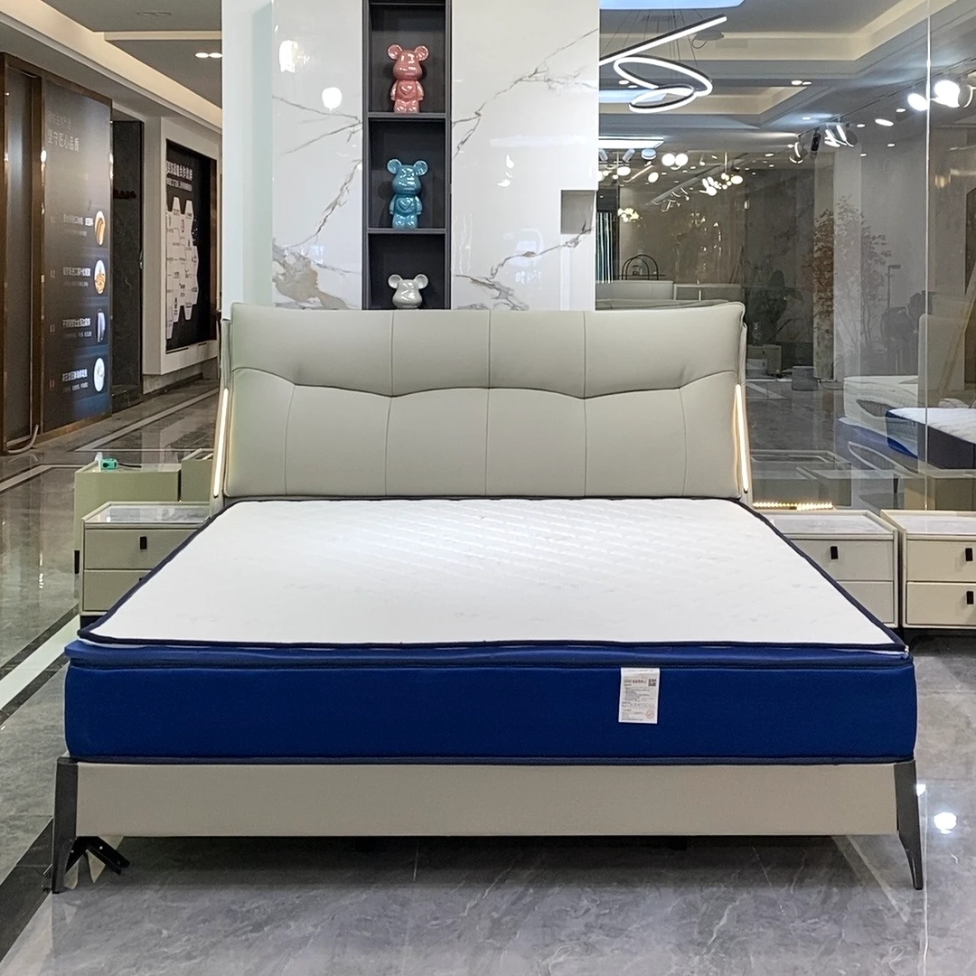 工厂专属-北欧设计简约意式简约主卧极简实木床皮床#130