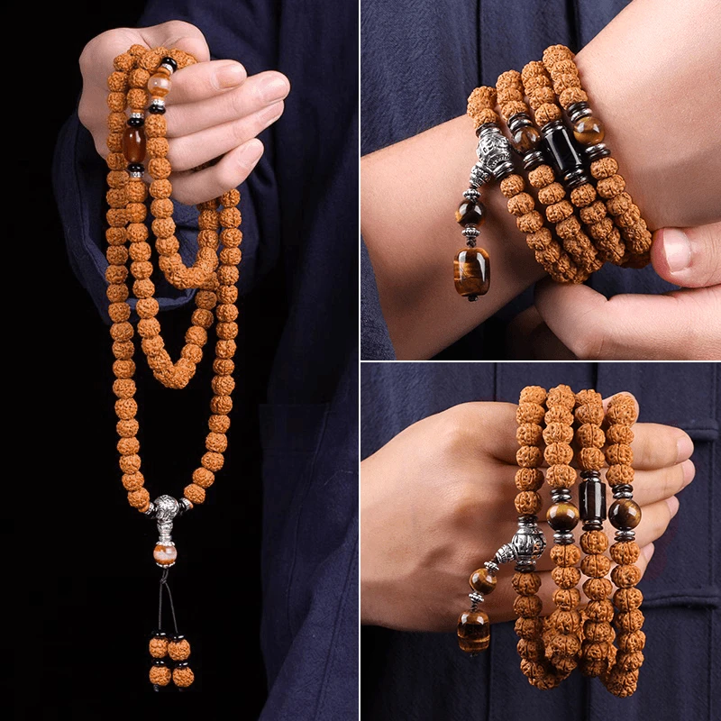 天然108颗小金刚菩提子手串盘玩佛珠男女士原籽盘玩手持原创高密