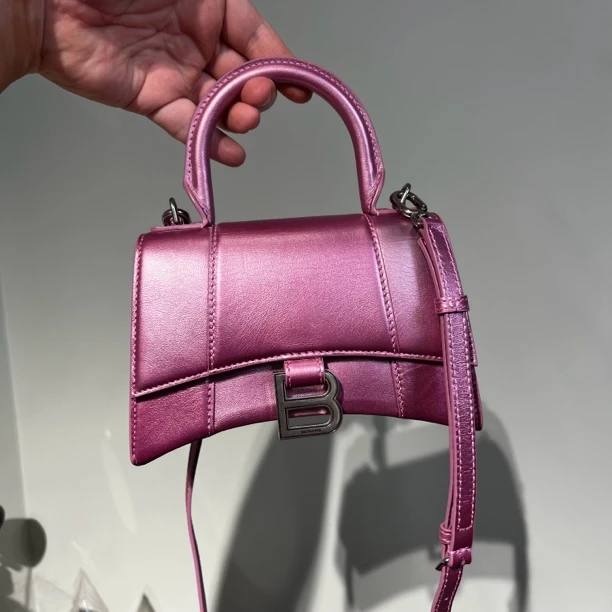 99新 Balenciaga/巴黎世家 巴黎世家沙漏包XS粉色斜跨包