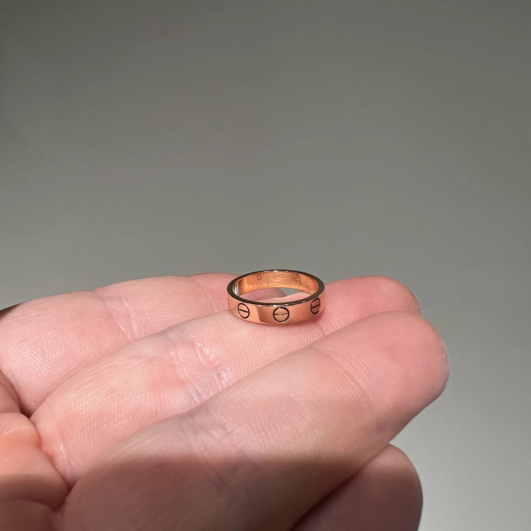 95新 Cartier/卡地亚 Cartier戒指18k玫瑰金Love系列49码