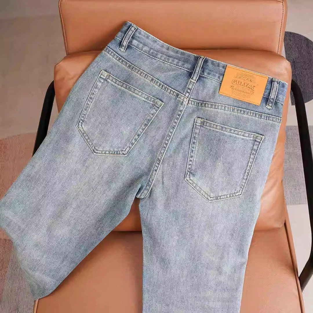 博利凯葆碟高端牛仔裤男春秋季潮流百搭修身小脚男士弹力休闲长裤