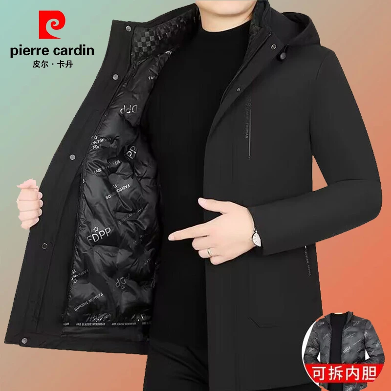 皮尔卡丹男装高档休闲棉服内胆可脱卸棉衣加厚外套冬季休闲上衣男