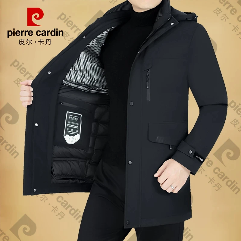 皮尔卡丹男士新款冬季羽 绒服可拆内胆加厚保暖男装高品质鸭白绒