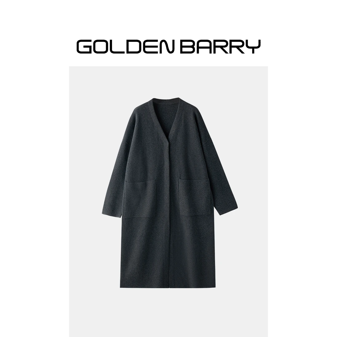 GOLDENBARRY|241182慵懒宽松长款羊毛开衫