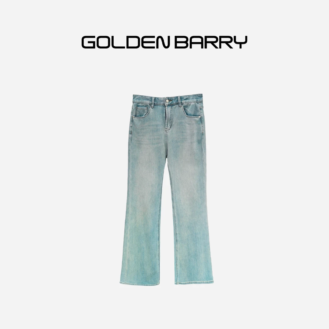 GOLDENBARRY【618】|506028时尚高腰微喇牛仔裤女士金和百瑞