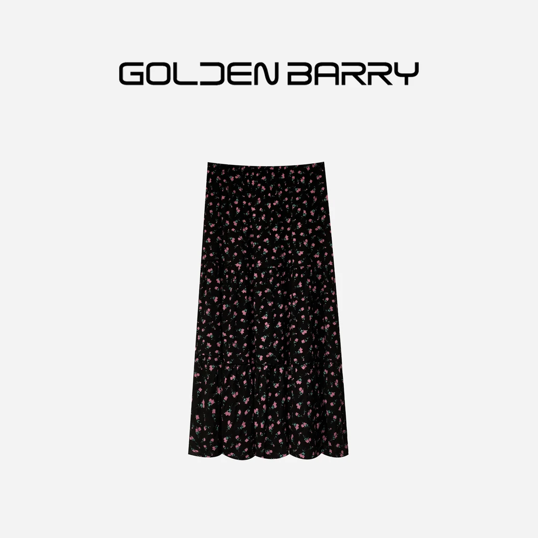GOLDENBARRY【特惠】310106 女装碎花气质半身裙休闲复古半身裙