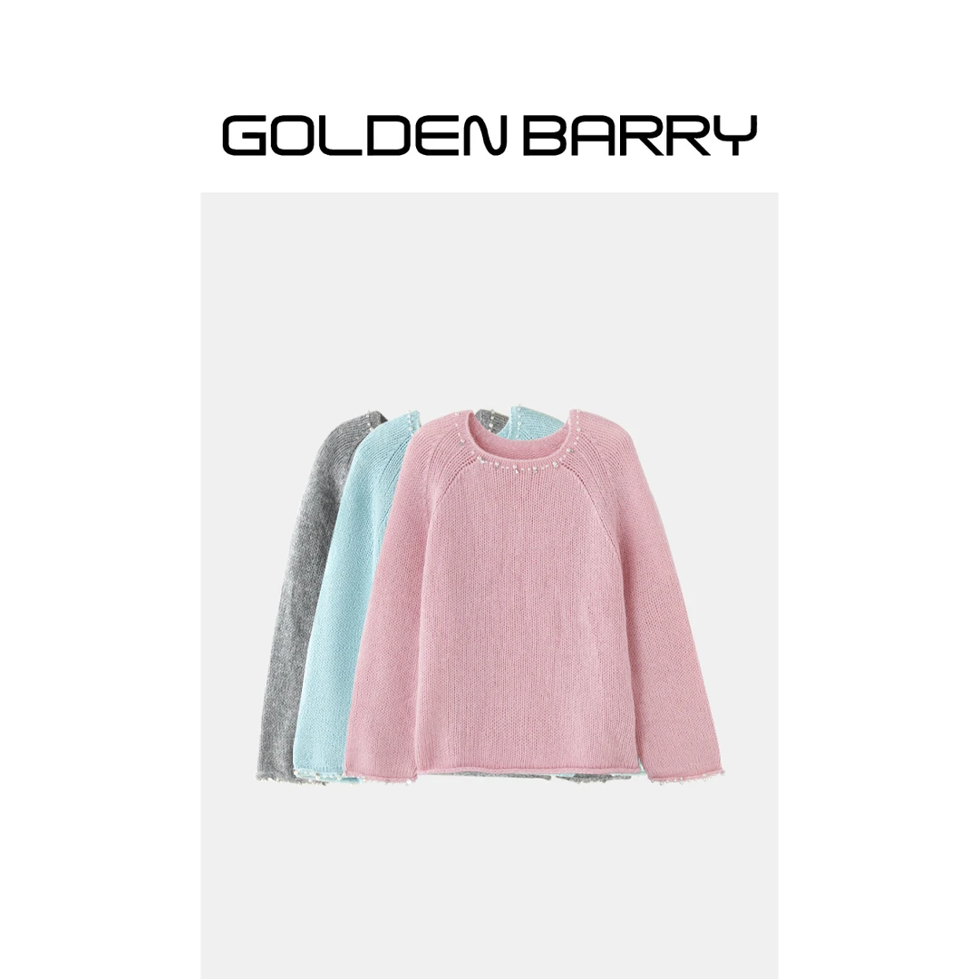 GOLDENBARRY【返季福 利】241179手工钉珠圆领毛衫