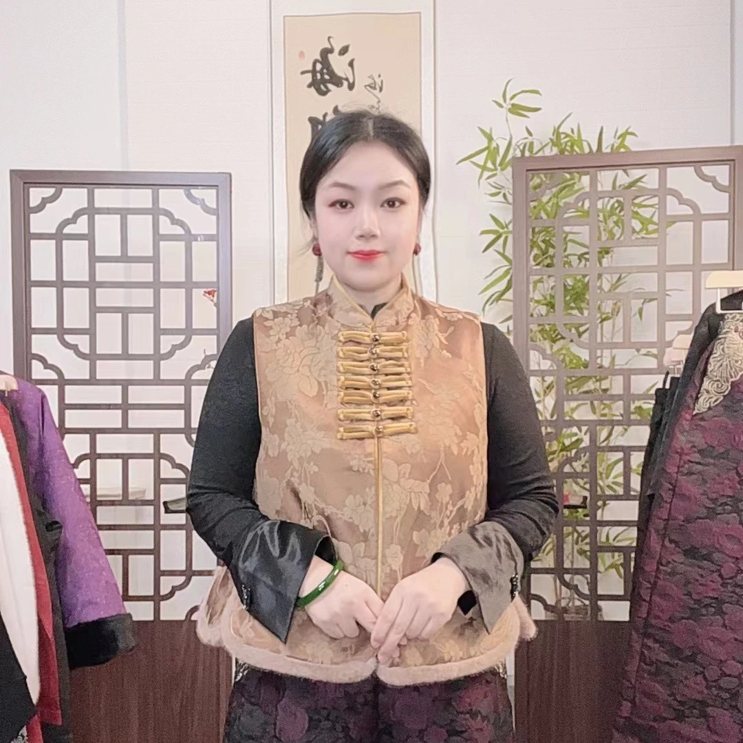 285【苏瑶】新款加厚保暖减龄气质国风女款马甲