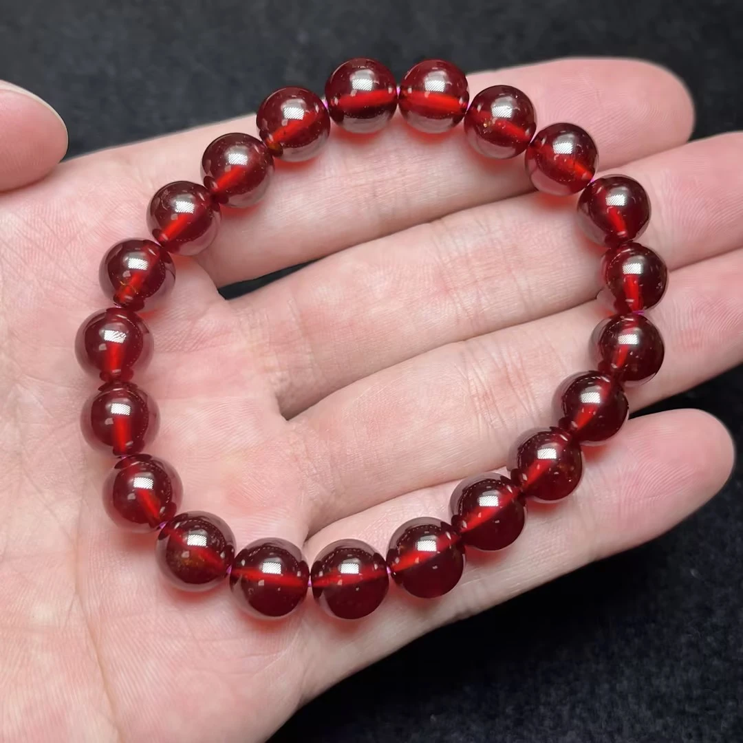 【春日珠宝】菲菲珠宝好*石榴石手串约8.5mm+